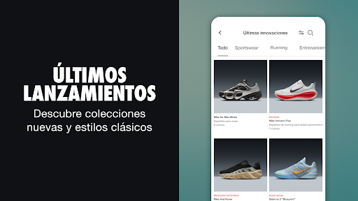 Captura de pantalla de Nike: zapatillas y ropa