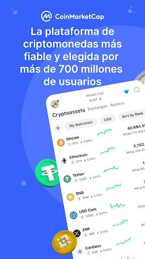 Captura de pantalla de CoinMarketCap: Criptomonedas