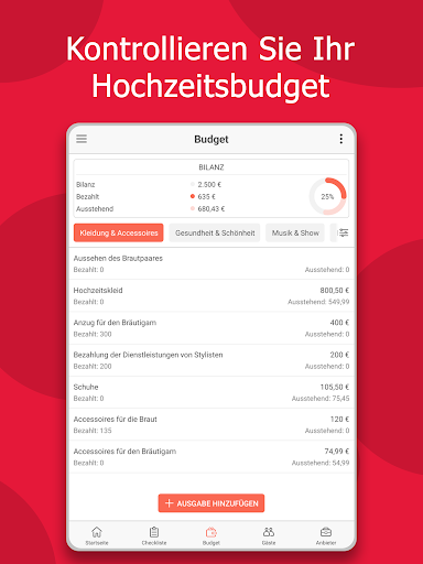 Hochzeitsplaner von MyWed Screenshot