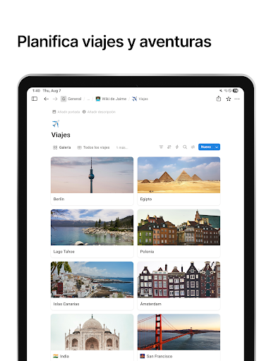 Captura de pantalla de Notion: Notas, tareas e IA