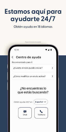 Captura de pantalla de Envía dinero con Remitly