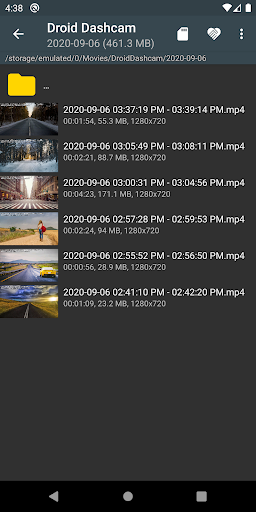 Captura de pantalla de Droid Dashcam DVR