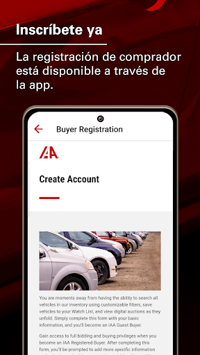 Captura de pantalla de IAA Buyer Salvage Auctions