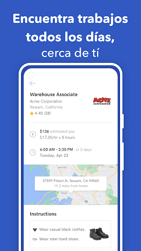 Captura de pantalla de Instawork Turnos & Trabajos