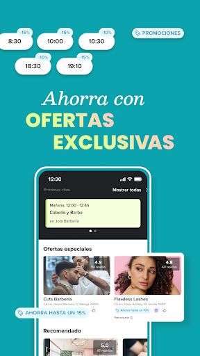 Captura de pantalla de Booksy para clientes