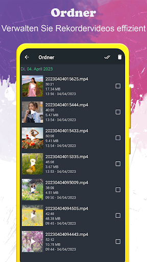 Hintergrundvideorecorder Screenshot