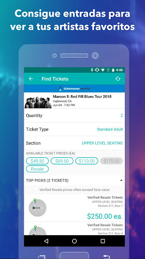 Captura de pantalla de Bandsintown Concerts