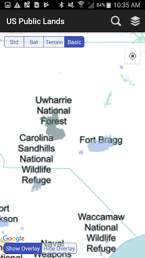 Captura de pantalla de US Public Lands