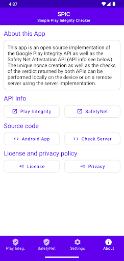 Captura de pantalla de SPIC - Play Integrity Checker