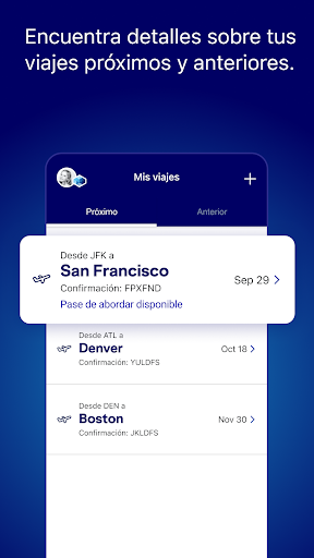 Captura de pantalla de JetBlue - Reserva viajes