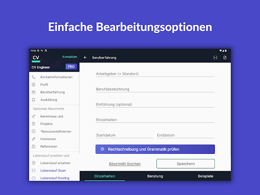 Lebenslauf Erstellen - Resume Screenshot