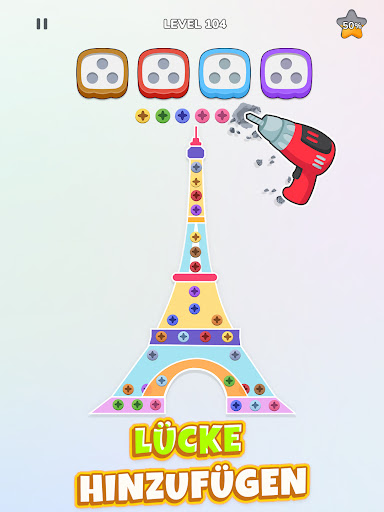 Unscrew Nuts Sort: Pin Puzzle Screenshot
