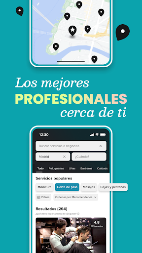 Captura de pantalla de Booksy para clientes