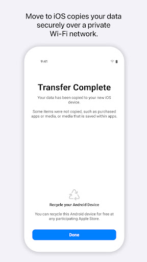 Captura de pantalla de Pasar a iOS