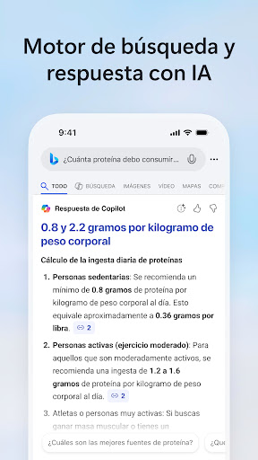 Captura de pantalla de Microsoft Bing Búsqueda