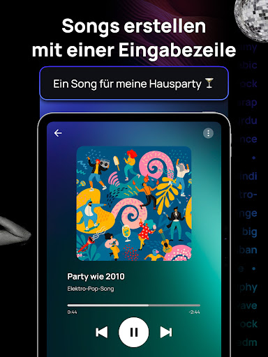 Donna KI Lied Musik Generator Screenshot