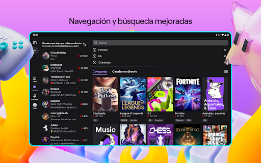 Captura de pantalla de Twitch: emisiones en directo