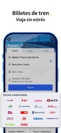 Captura de pantalla de Trip.com: Vuelo, Tren y Hotel