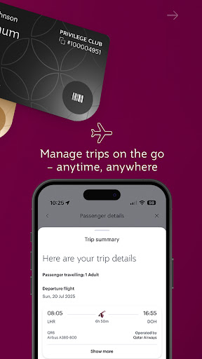 Captura de pantalla de Qatar Airways