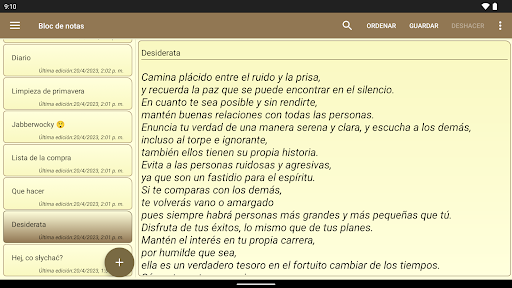 Captura de pantalla de Bloc de notas - notas simples
