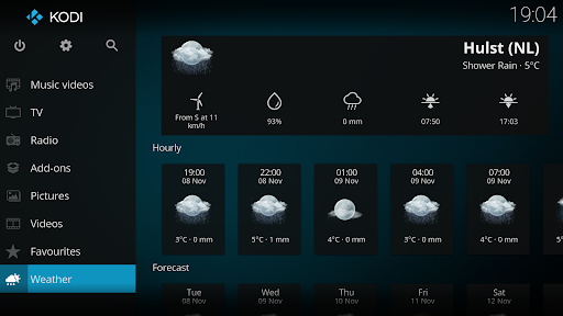 Captura de pantalla de Kodi