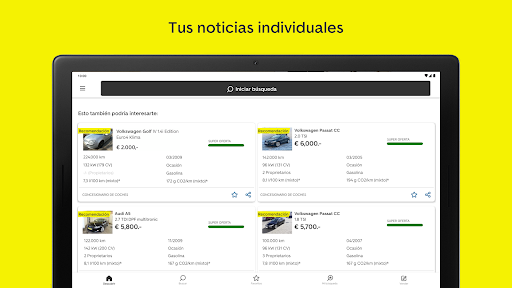 Captura de pantalla de AutoScout24: Mercado de coches