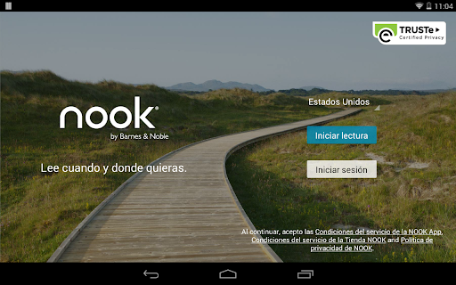 Captura de pantalla de NOOK