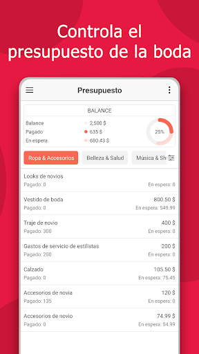 Captura de pantalla de Planificador de bodas - MyWed