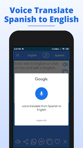 English to Spanish Translator screenshot