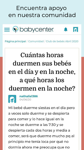 Captura de pantalla de Mi embarazo y bebé