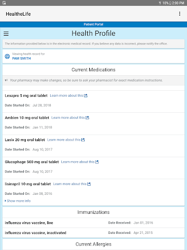 Captura de pantalla de HealtheLife