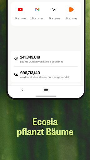 Ecosia Klimapositiver Browser Screenshot