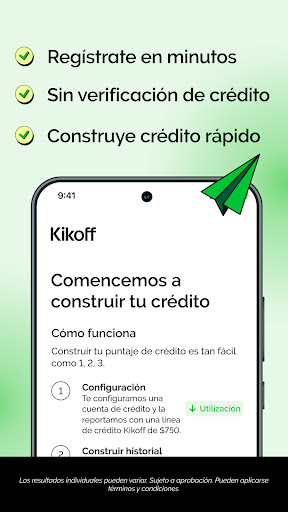 Captura de pantalla de Kikoff: Construir Crédito