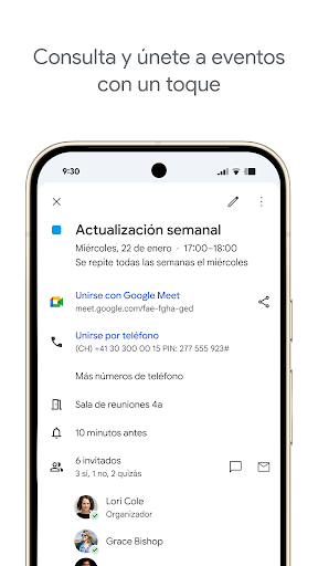 Captura de pantalla de Google Calendar