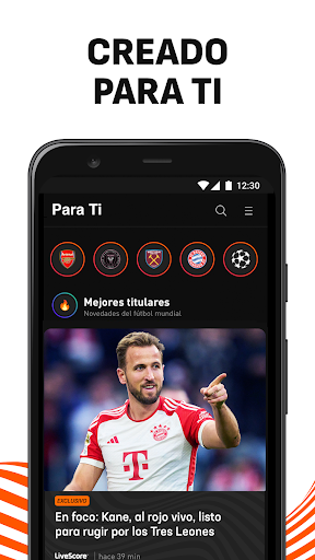 Captura de pantalla de LiveScore Resultados de fútbol