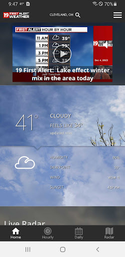 Captura de pantalla de Cleveland19 FirstAlert Weather