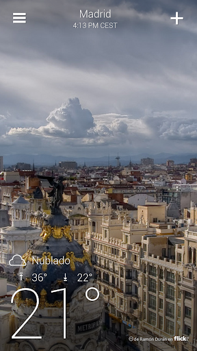 Captura de pantalla de Yahoo Tiempo