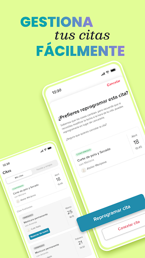 Captura de pantalla de Booksy para clientes