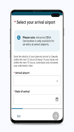 ArriveCAN screenshot