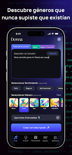 Captura de pantalla de Donna IA Generador de Música