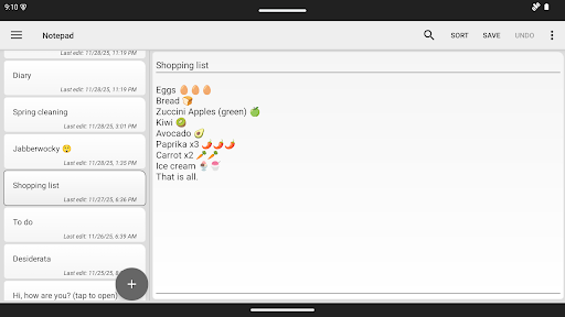 Notepad - simple notes screenshot