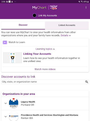 Captura de pantalla de Trinity Health MyChart