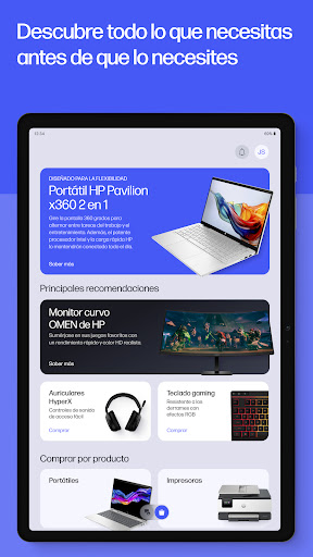 Captura de pantalla de HP