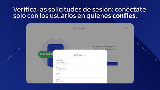 Captura de pantalla de TeamViewer QuickSupport