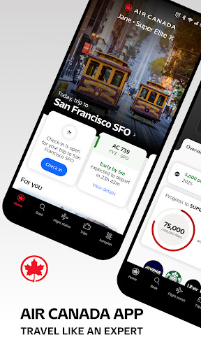 Captura de pantalla de Air Canada + Aeroplan