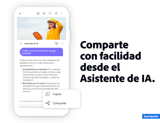 Captura de pantalla de Adobe Acrobat Reader para PDF
