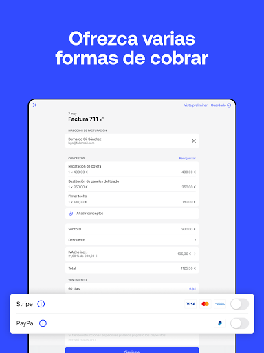 Captura de pantalla de Invoice2go: facturación fácil
