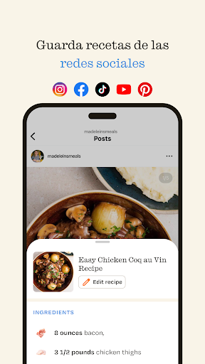 Captura de pantalla de ReciMe: Recetas y Planificador