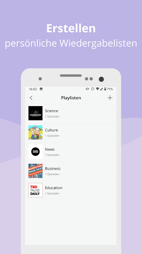 Pod Bean des Podcast-Players Screenshot