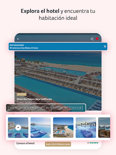Captura de pantalla de RIU Hotels & Resorts